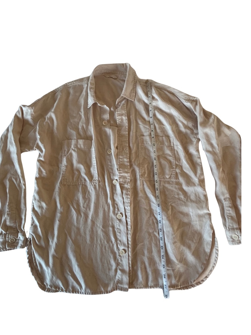 Vuori Beige Button-Up Casual Shirt Jacket